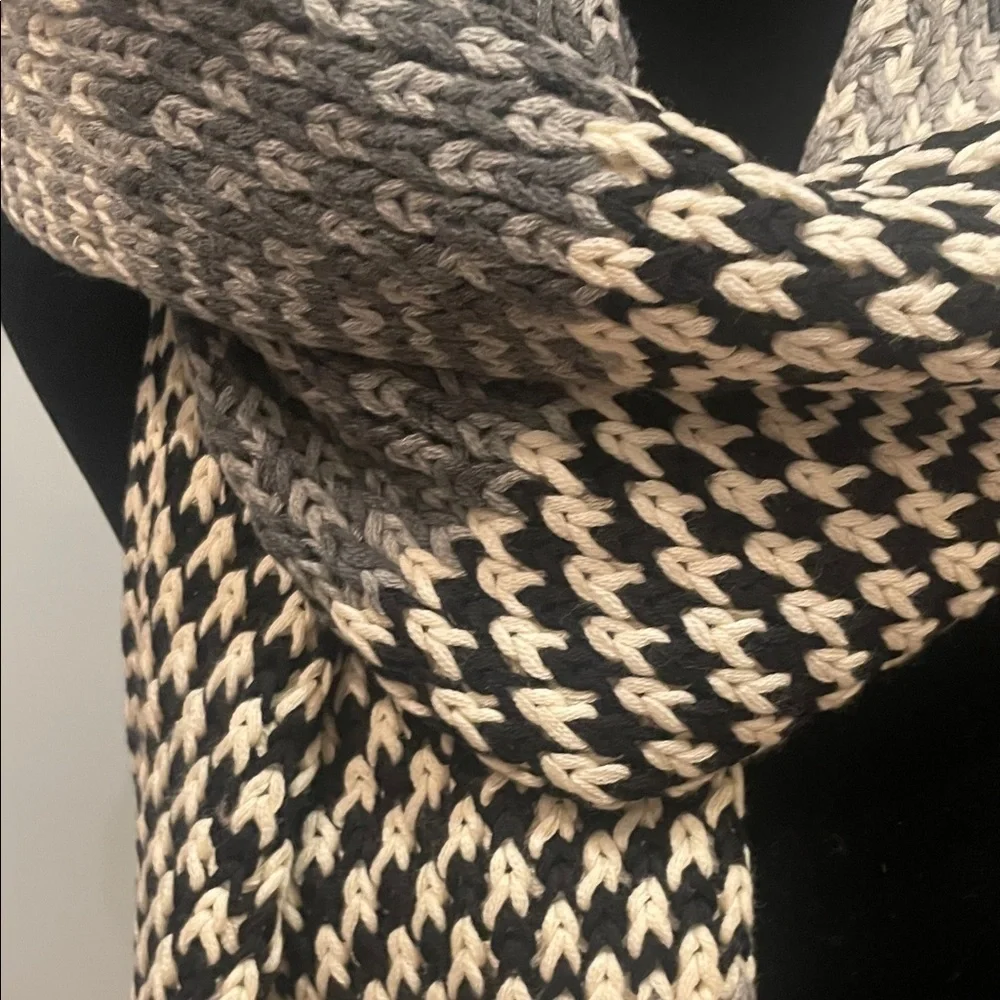 Black and White and grey Patterned Scarf new unisex